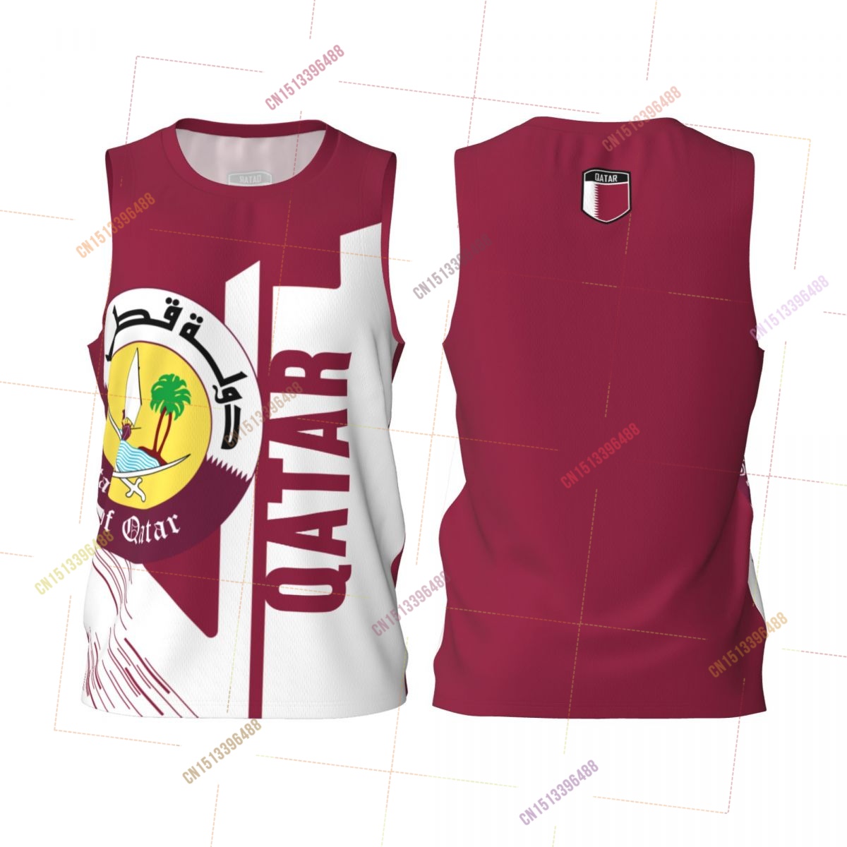 3D Printing Qatar - 2027 Qatar 3D Flag Sports T-shirts